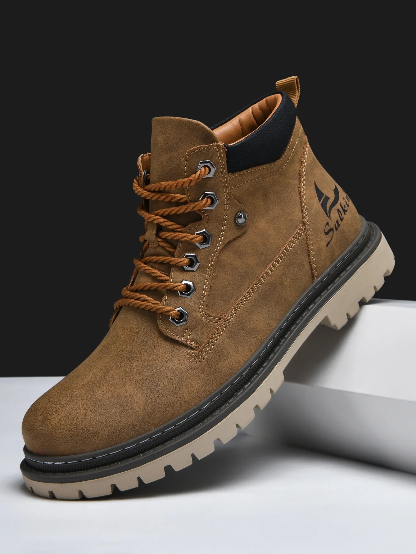 Handmade Men Boots Ankle Winter Leather Shoes Autumn Outdoor Hiking Boots Sneakers Hombres Botas High Top Footwear Anti Slip