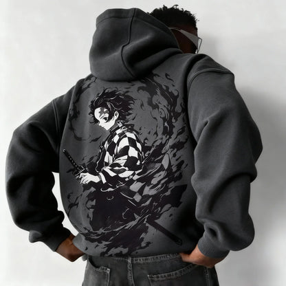 Demon Slayer Collaboration Pure Cotton Men's and Women's Hoodie for Spring and Summer  New Item Street Casual Loose Top