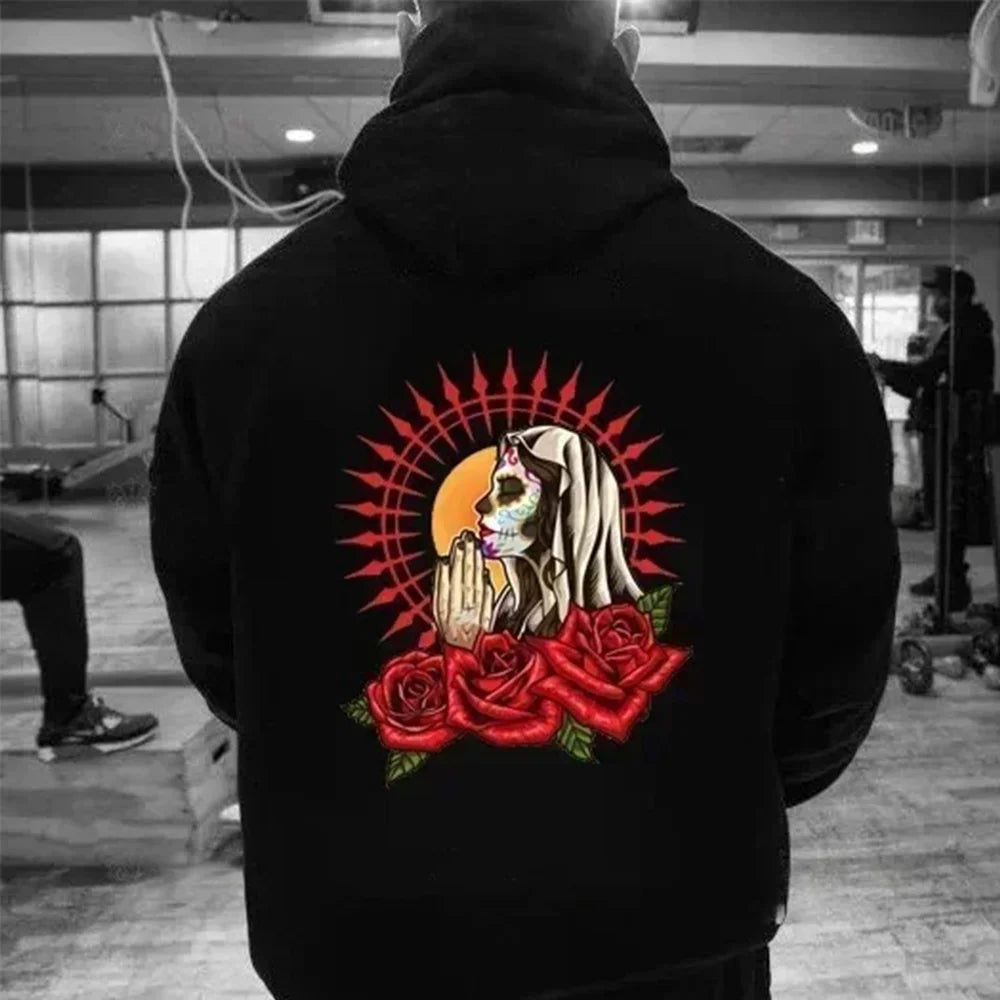 La Santa Muerte Hoodie Pattern Sweatshirt Halloween New In Women Men Sportswear Pullover Autumn and Winter Essentials Hoodie