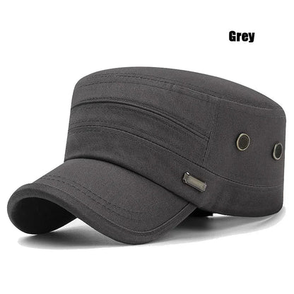 Spring and Summer Simple Cotton Adjustable Cadet Flat Cap Sun Hat Trucker Caps Dad Hats