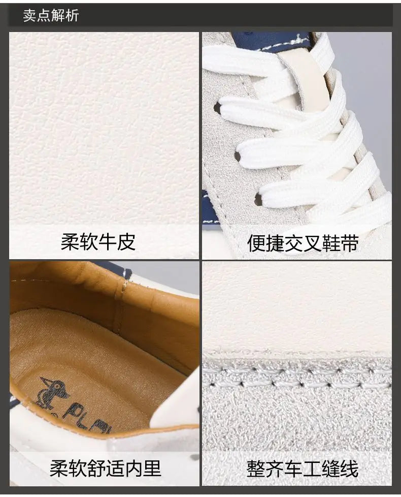 High Quality Leather Sneakers Men Trainers Classic Casual Sports Shoes Man Flat Sneakers Outdoor Non-slip Men's Skateboard Shoes