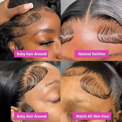 260% Density 13x6 Body Wave Lace Front Wigs Human Hair Pre Plucked 13x4 HD Transparent Lace Frontal Wigs Glueless Human Hair Wig