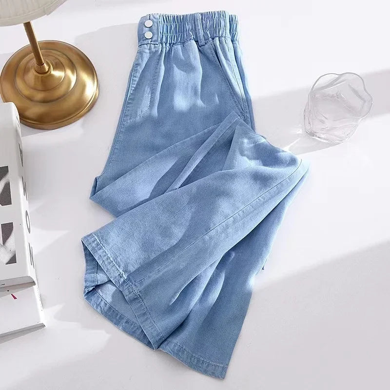 New Fashion Slouchy Streetwear Blue Baggy Jeans for Women High Waisted Soft Pleasantly Cool Girls Boyfriend Denim Wide Leg Pants