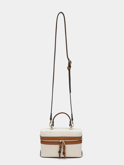 Fashionable versatile box bag brown one shoulder trendy hand-held hard fashionable small square bag