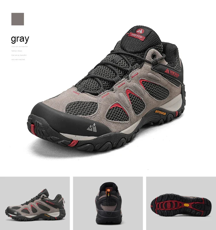 New Non-slip Wear Resistant Men‘s Outdoor Hiking Shoes Breathable Splashproof Climbing Men Sneaker Hunting Mountain Shoes