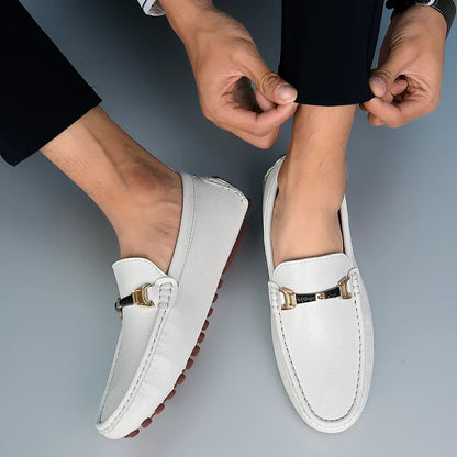Men's Leather Shoes Drving Shoes Soft Comfortable Slip on Office Man Formal Shoes Wedding Party Casual Shoe Breath Lazy Loafers