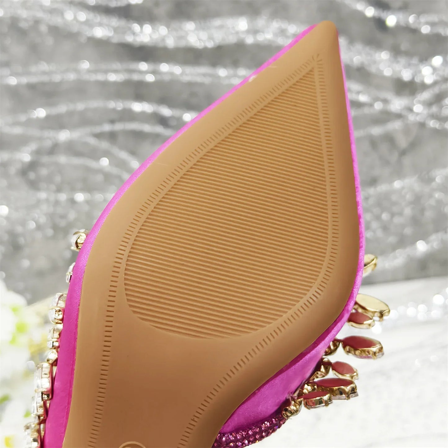Pointed-Toe High Women Heels Shoes and Bags for Women Rhinestone Evening Party Elegant Luxury Handbag
