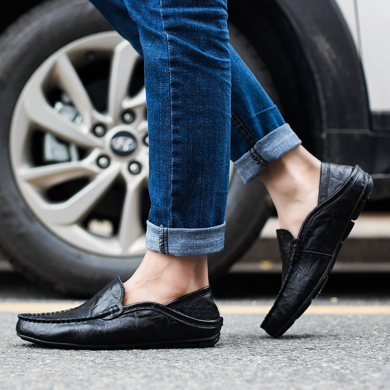 Summer Fashion Men Loafers Italian Casual Luxury Brand Men Shoes Genuine Leather Moccasins Light Breathable Slip on Boat Shoes
