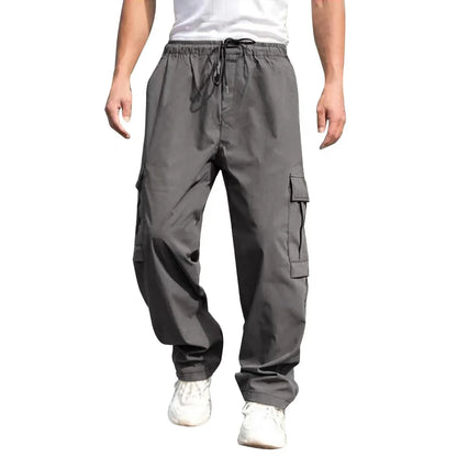 Men's Cargo Trousers Elastic Waist Elastic Multi-pocket Loose Combat Work Pants Outdoor Fitness Sports Casual Pants S-4XL