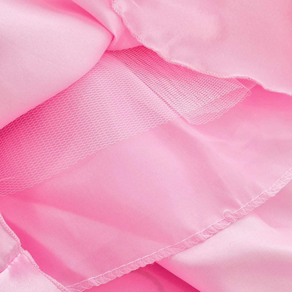 Baby Girl Party Ball Gown Girls Pink Dress Sets Child Christmas Clothes Kids Halloween Sleeping Beauty Aurora Princess Dresses