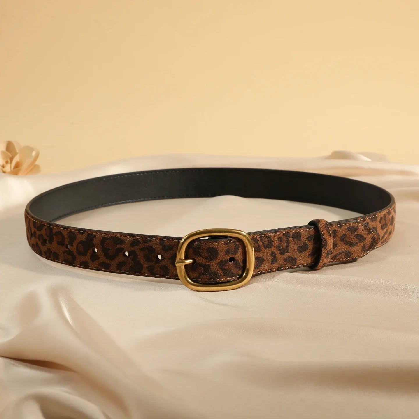 Fashion Suede Cowhide Women‘s Belts Genuine Leather 2.8cm Wide Belt Metal Buckle Women Belt Matched Dress Jeans Skinny Girdle