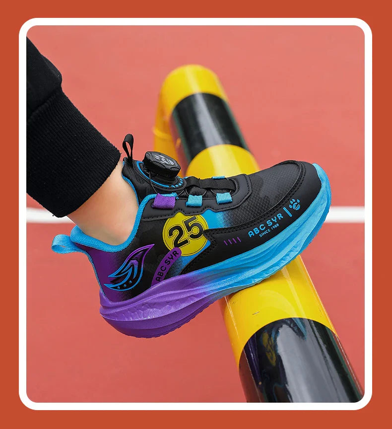 Children‘s Breathable Basketball Shoes Non-slip Sports Training Shoes Outdoor Lace-up Boys Girls Jogging Sneakers Athletic Shoes