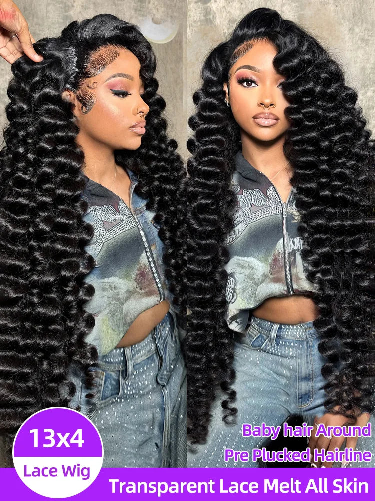 Loose Wave 13x6 HD Lace Frontal Wigs Loose Waves Wig Human Hair Brazilian Loose Deep Wave Curly Wigs Human Hair For Women