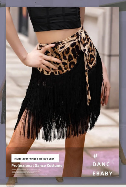 Adult Women's Latin Dance Practice Costume Skirt ter Ne Svel High Waist A-Line Long Dr Irregular Square Dance A...