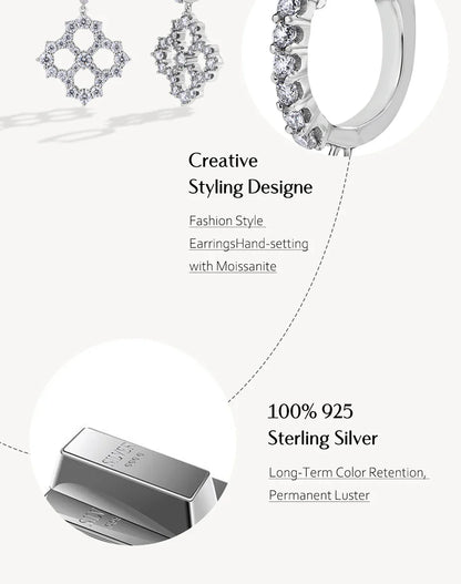 Luxury 3.25CTW D Color Moissanite Drop Earrings for Women High Quality S925 Sterling Silver Engagement Wedding  Jewelry