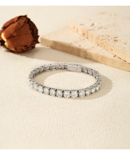 D VVS1 Moissanite Tennis Bracelet 925 Sterling Silver Single Row Classic with Box Bracelets for Women Man Fine Jewelry