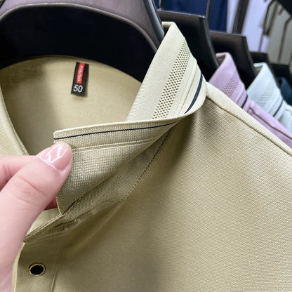 Light luxury brand men's short sleeve polo shirt summer new item high-end letter golf comfortable cotton casual business T-shirt