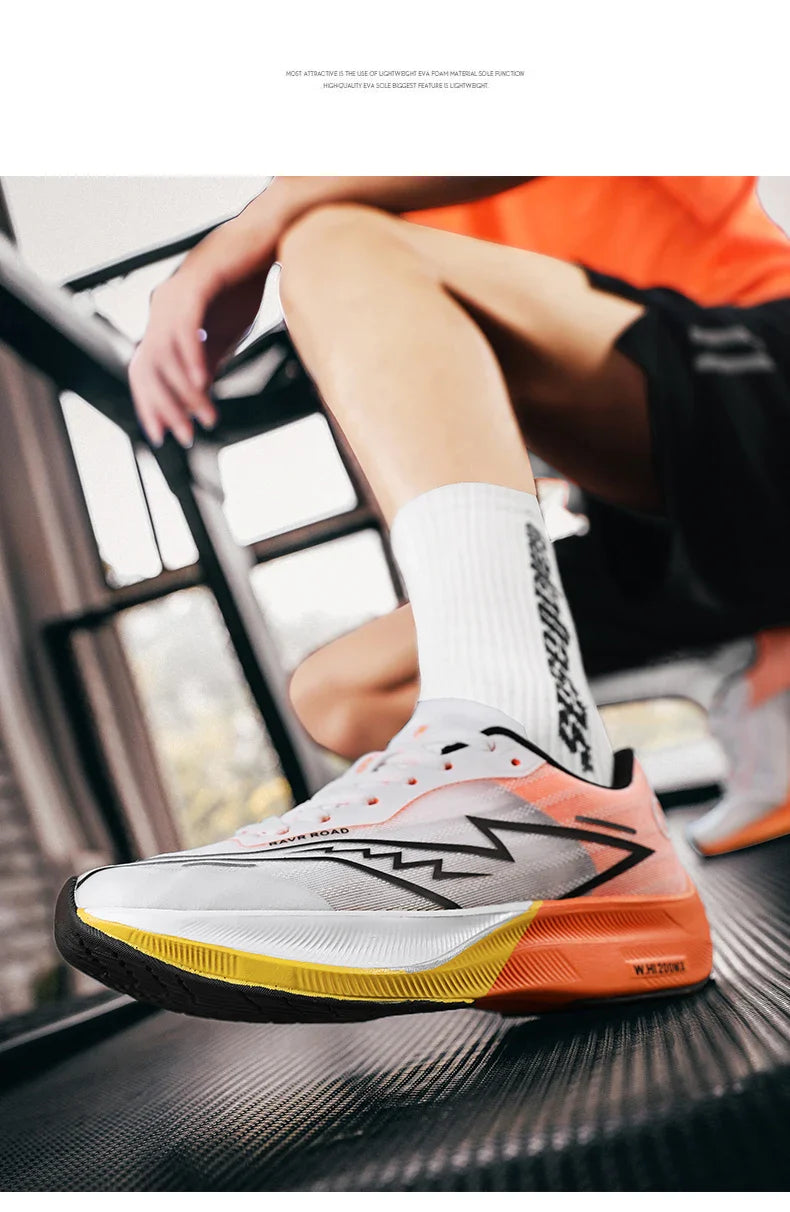 Tênis Esportivo Masculino com Placa de Carbono de Palma Inteira Tênis de Corrida Masculino e Feminino para Maratona com Amortecimento de Choque para Treinamento de Atletismo