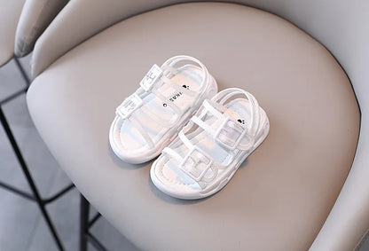Clear Upper Children Sports Shoes Flat Sandals 2026 Summer Canvas Baby Boy Sandals Breathable Toddler Girls Shoes Kids I04224