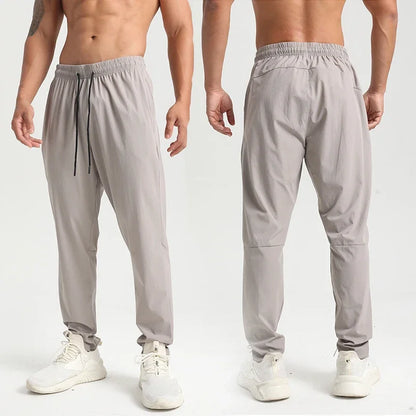 Men Gym Jogging Sport Pants Thin Loose Quick-Dry Long Exercise Clothing Zipper Pockets Training Bodybuilding Trouser Marathon