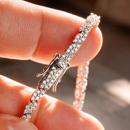 1.2MM Full D Color VVS1 Moissanite Exquisite Bracelet S925 Sterling Silver for Women Wedding Sparkling Party Fine Jewelry