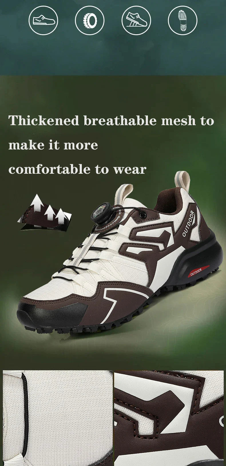 Men's Casual Sports Shoes Size 40-47 Rotating Lace-Up Men's Shoes Outdoor Non-Slip Breathable Comfortable Men's Sports Shoes