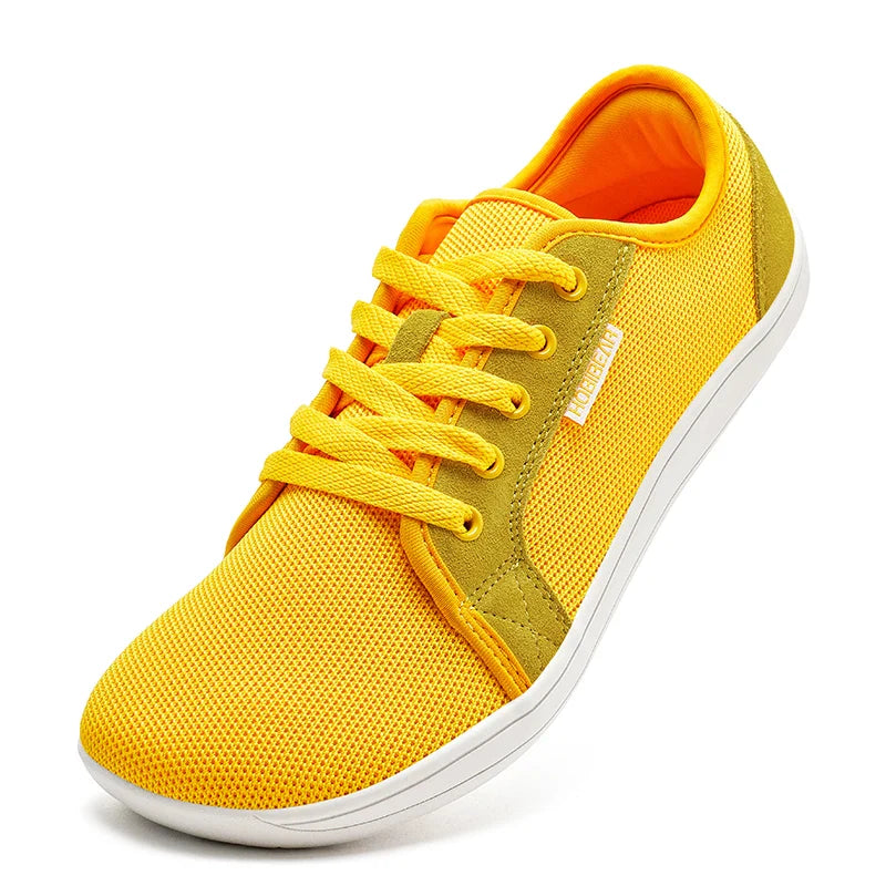 Tênis Esportivo Casual Unissex de Corrida com Cadarço e Zero Drop, Bico Largo, para Caminhada ao Ar Livre