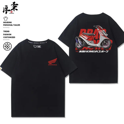 Motorcycle T Shirt Men Scooter Racing Graphic Tee 100% Cotton Casual Streetwear Top