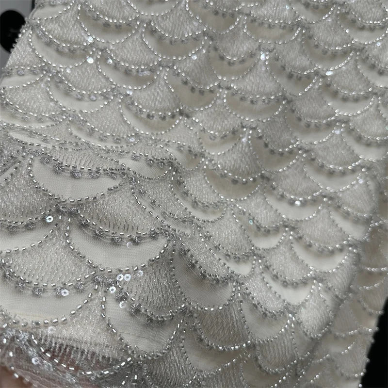 Bling Bling Sequined Tanks Tops Women Fashion Heavy Industry Double-sided Beaded Vest Vacation Leisure Beaded  Chiffon Top