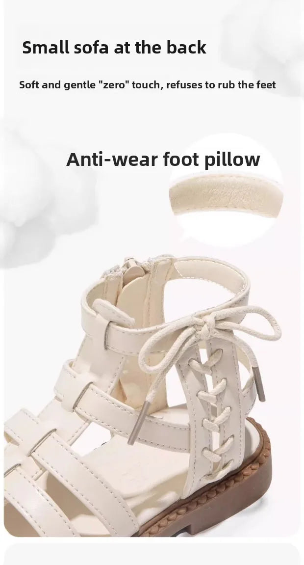 2026 Children Sandals High-top Kids Girls Sandals Baby Sandals High Quality Flat Cut-Outs Beach Sandals