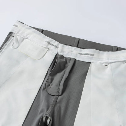 Men's Ice Silk Trousers High Stretch Micro-Grid Straight Leg Pants Business Casual Breathable YKK Zip Quick Dry Slacks 2026