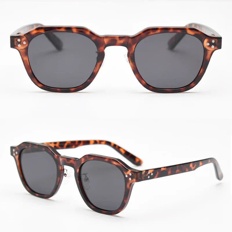 retro sun glasses for women TR90 frame polygon polarized sunglasses uv400 male green brown 2023 summer