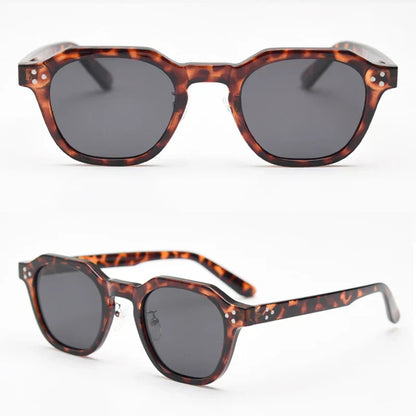 retro sun glasses for women TR90 frame polygon polarized sunglasses uv400 male green brown 2023 summer
