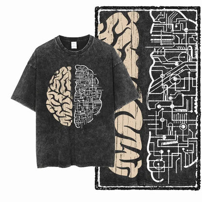 G25 Exclusive Cool Vintage Cotton  Men's COOLMIND Graphic T-shirt | Acid Washed  Streetwear Big Size O-neck men's Tee Tshirt