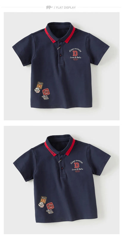 Boys Polo T-shirts Kids Summer Printed Tees Children Short Sleeve Cotton Tops Casual Outdoor Clothes DB2261587