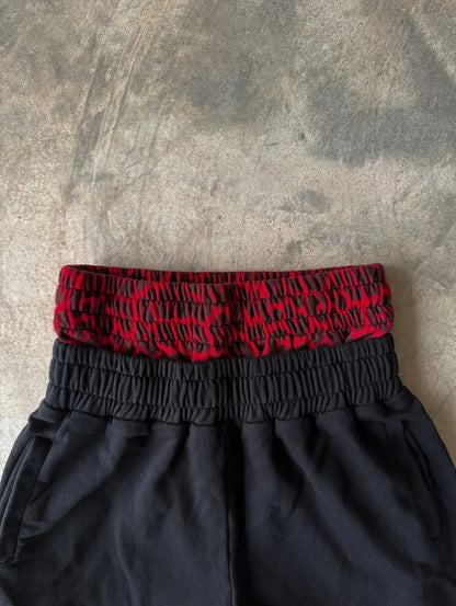 Double Toe Ripped Printed Trousers Functional Tactical Functional Men and Women Advanced Jogging Drawstring Casual Sports Pants