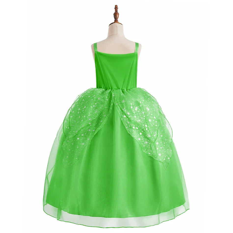 Fantasia Infantil Belle Menina Halloween Princesa Vestido Cosplay Festa Crianças Rapunzel Cinderela Anna Elsa Encanto Roupa de Aniversário