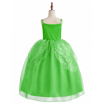 Fantasia Infantil Belle Menina Halloween Princesa Vestido Cosplay Festa Crianças Rapunzel Cinderela Anna Elsa Encanto Roupa de Aniversário