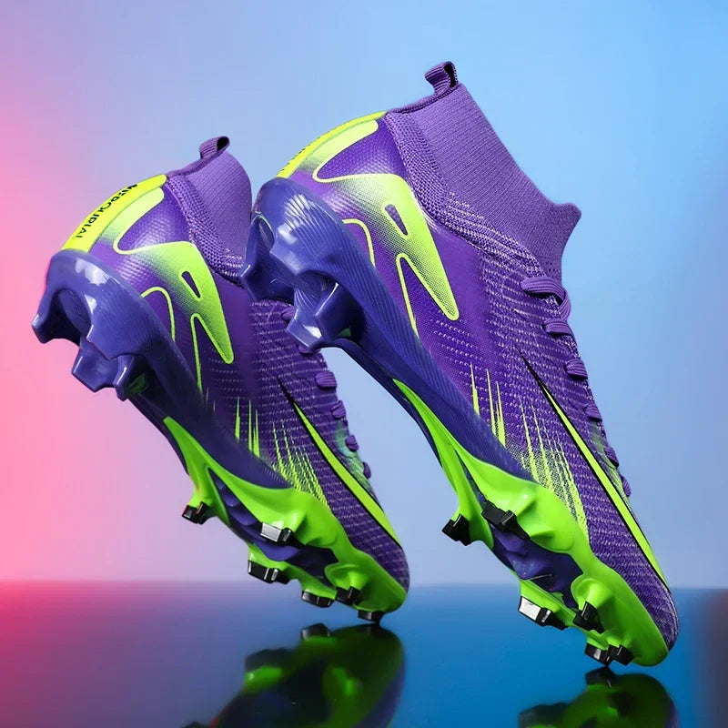 New Men Football Boots Training Shoes FG Ultralight Soccer Shoes Outdoor Drop Shipping Soccer Cleats Non-Slip Long Spikes
