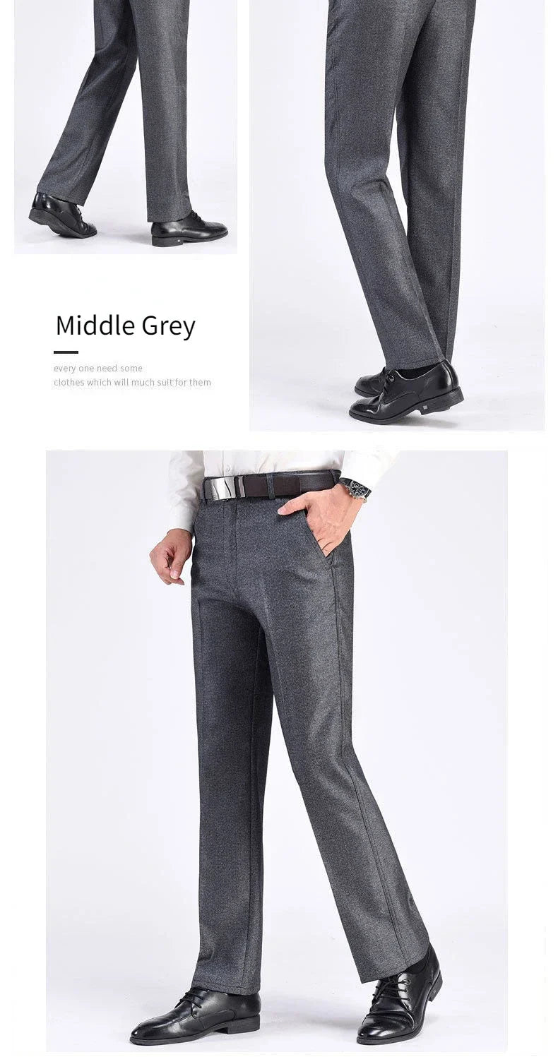 Mens Autumn Thick Casual Suit Pants Classic Business Formal Fashion Stretch Summer Thin Trousers Male Brand Clothes GOZBKF