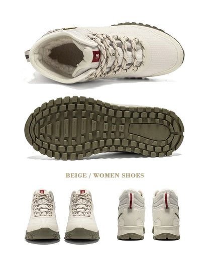 Winter Women Sneakers New Casual Waterproof Plush Warm Snow Boots Female Outdoor Non-Slip Lace up Walking Shoes ﻿