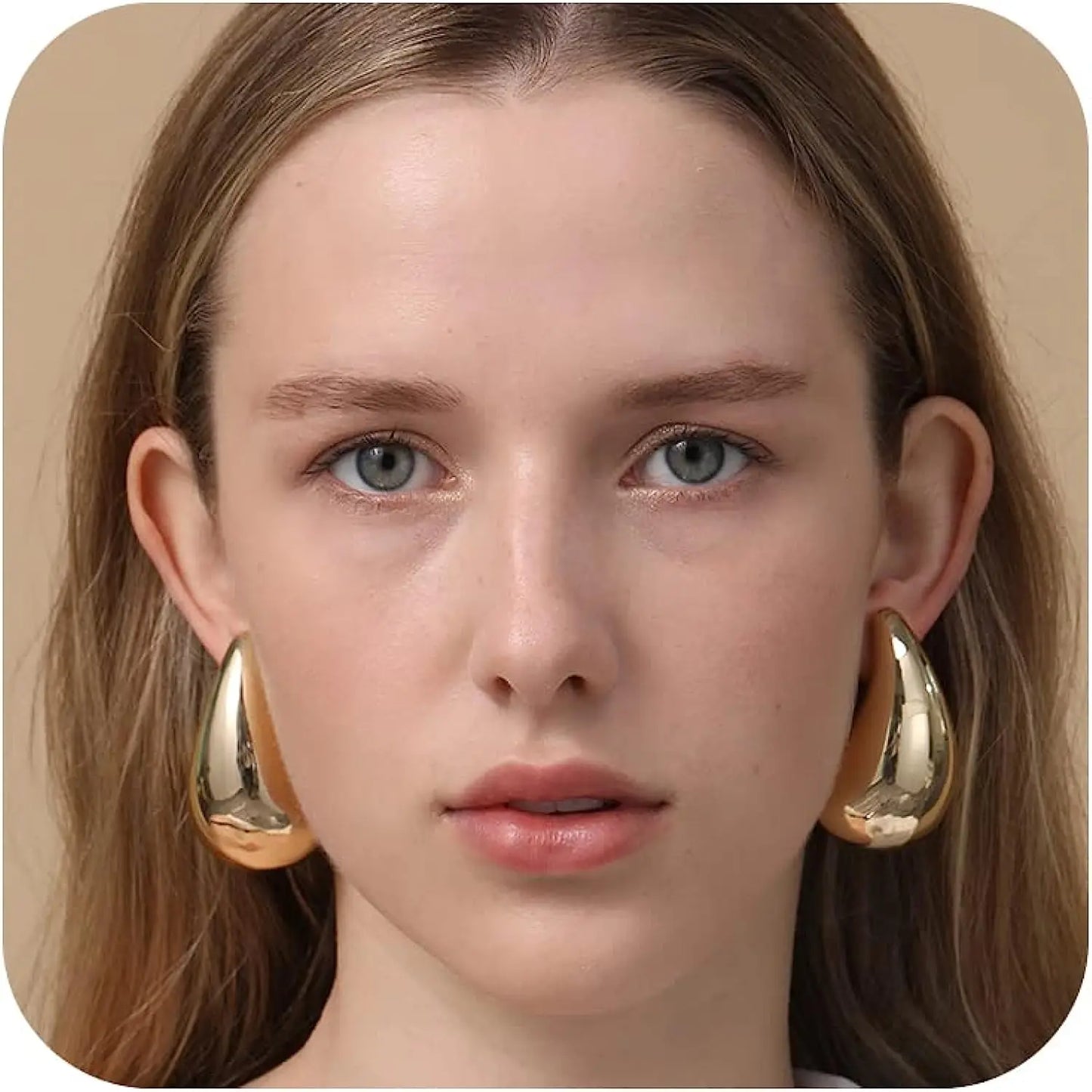 5CM Stainless Steel Water Drop Earring for Women Chunky Hollow Smooth Exaggerated Thick Large Jewelry 2023 New Design