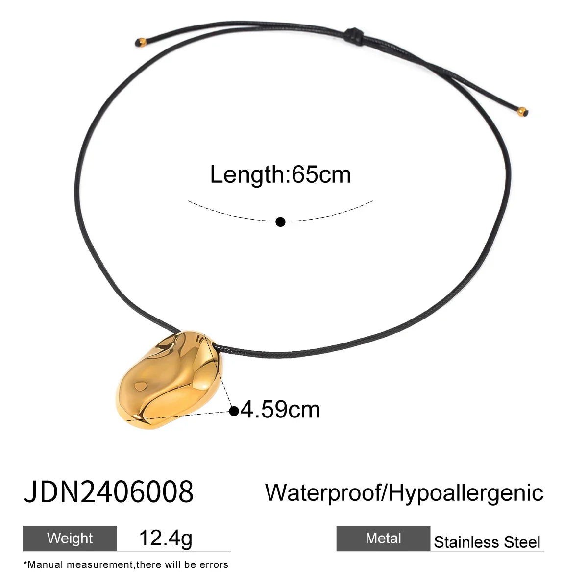 Waterproof Stainless Steel Micro Trend Cord Necklaces Women Statement Metal 18K Gold Plated Trendy 2024 Jewelry collares
