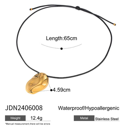Waterproof Stainless Steel Micro Trend Cord Necklaces Women Statement Metal 18K Gold Plated Trendy 2024 Jewelry collares