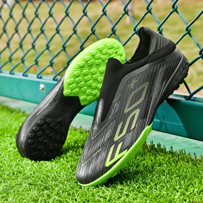 Without-lace F50+ Mens Soccer Shoes Boys Training Non-Slip Turf Soccer Cleats TF/FG Football Sneakers Chuteira Campo 35-45