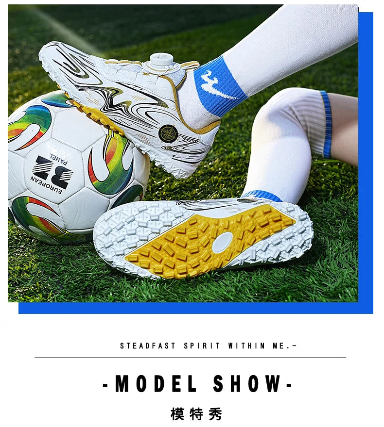 Kids Soccer Cleats Boys Girls Professional Football Shoes FG/TF Grass Training Non-Slip Athletic Sneakers Breathable Comfortable
