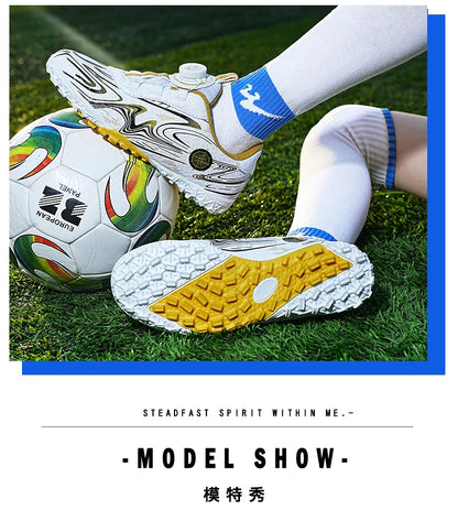 Kids Soccer Cleats Boys Girls Professional Football Shoes FG/TF Grass Training Non-Slip Athletic Sneakers Breathable Comfortable
