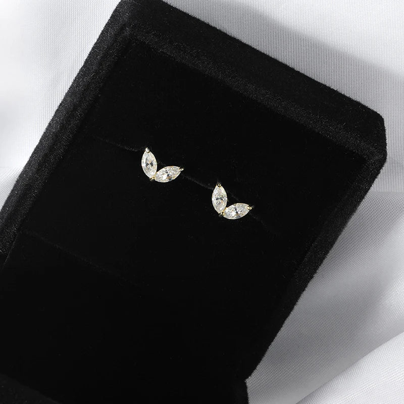 0.3-1CT Marquise Cut Real Moissanite Stud Earrings for Women Party 14k Plated Lab Diamond Earring Silver Jewelry S925