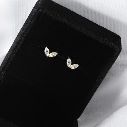 0.3-1CT Marquise Cut Real Moissanite Stud Earrings for Women Party 14k Plated Lab Diamond Earring Silver Jewelry S925