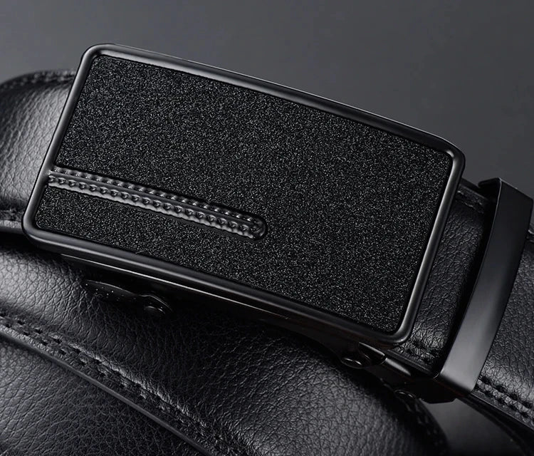 2023 New  cow genuine leather men's belt cowhide strap for male automatic buckle belts for men black buckle belts